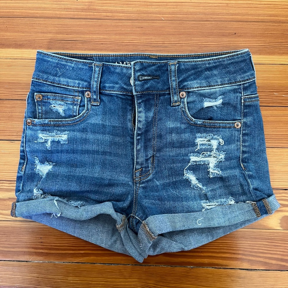 American Eagle Super Stretch High Rise Jean Shorts